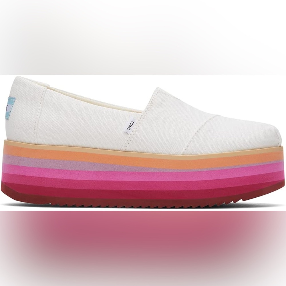 TOMS Ombré Women's White/ Pink/ Orange Platform Shoes 🍊 5.5